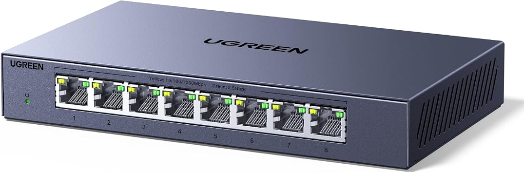 UGREEN 2.5Gb Switch, 8-Port Ethernet Switch, 8 x 2.5Gb Uplink Plug & Play