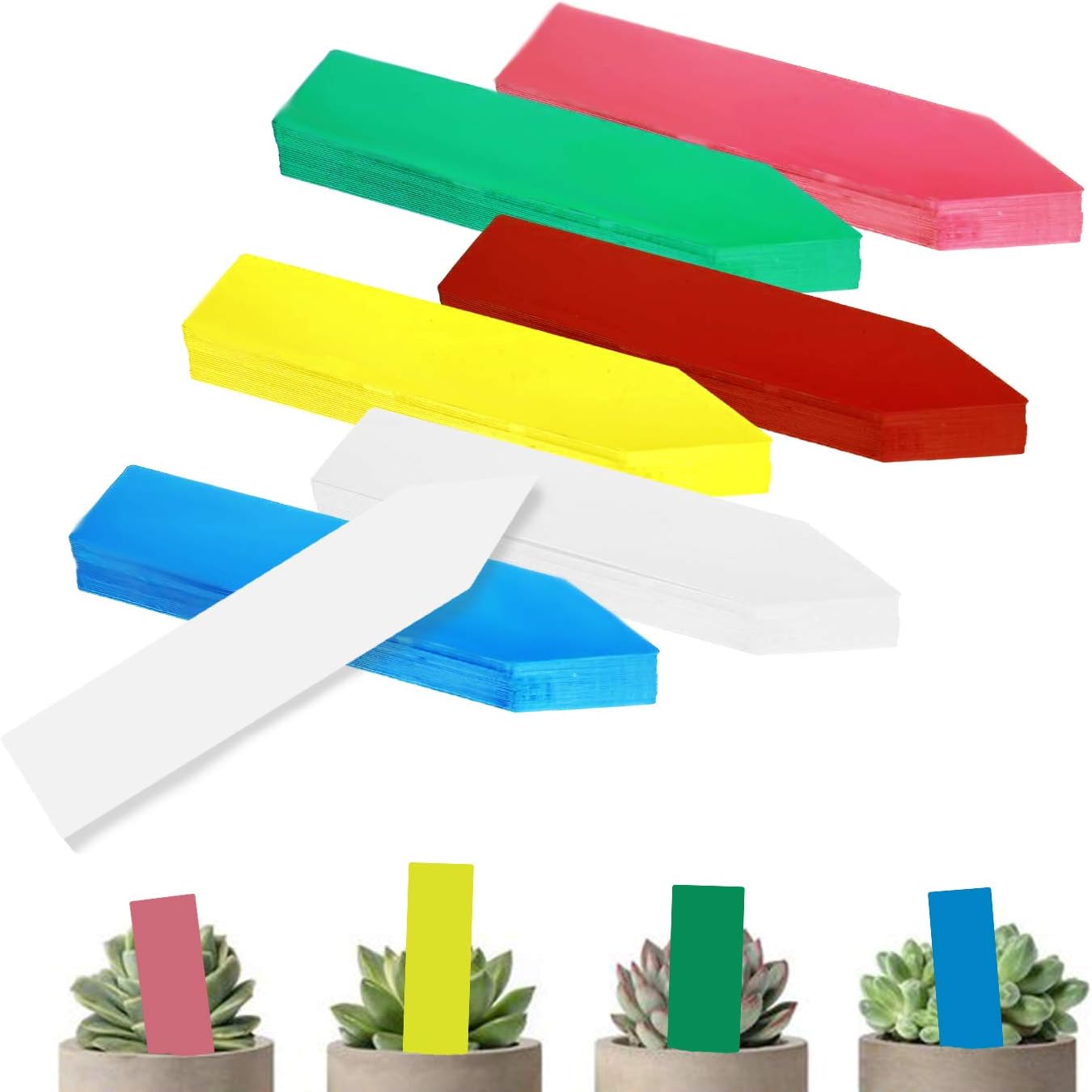 BEADNOVA multicolor 4 inch plastic garden tags in a 300 piece pack