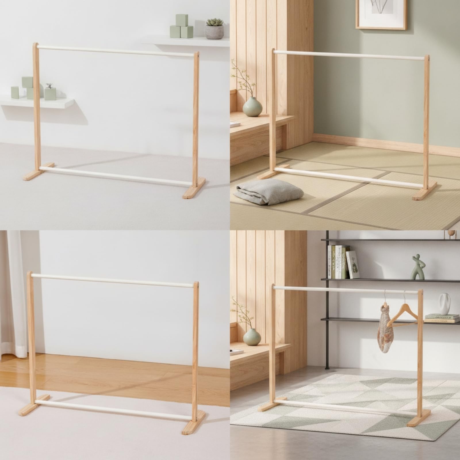 MagiDeal Appendiabiti Bambini Stand Cameretta Bambini Appendiabiti Portabiti per Bambini in Legno Robusto Poco Ingombro Adatto per Cameretta Negozio Esposizione Organizzazione Casa, 61 47cm
