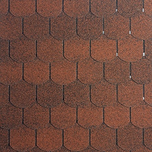 Bitumenschindeln Biberschwanzschindeln rot, 3 m², Dachbelag, Dacheindeckung Gartenhaus Dachschindeln