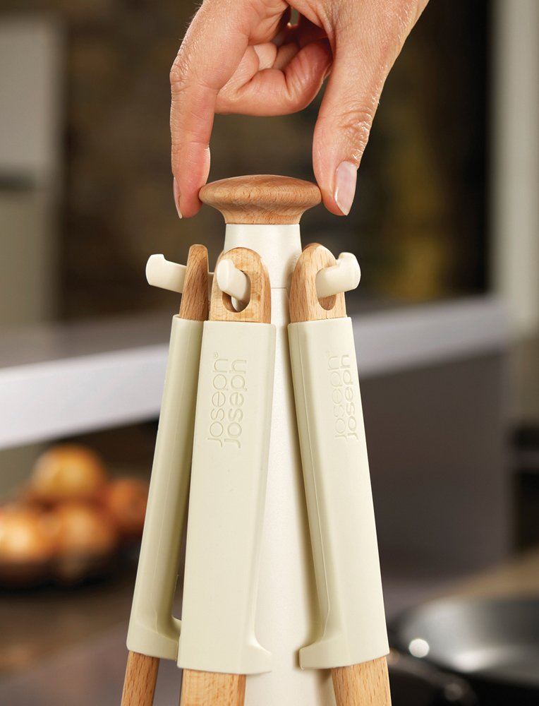 Joseph Joseph Elevate Wood Carousel Kitchen Tool Set with Rotating