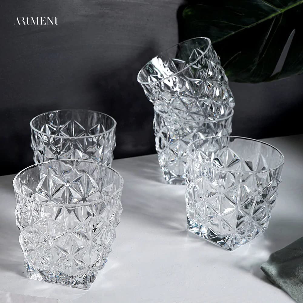 The Artment Crystal Diamond Cut Glass Ghost Vase - Pack of 4 - Aesthetic Home Decor and Wall Decor Gift, Made of Borosilicate Glass (16CmX14CmX35Cm) 1568 Gr-image-16