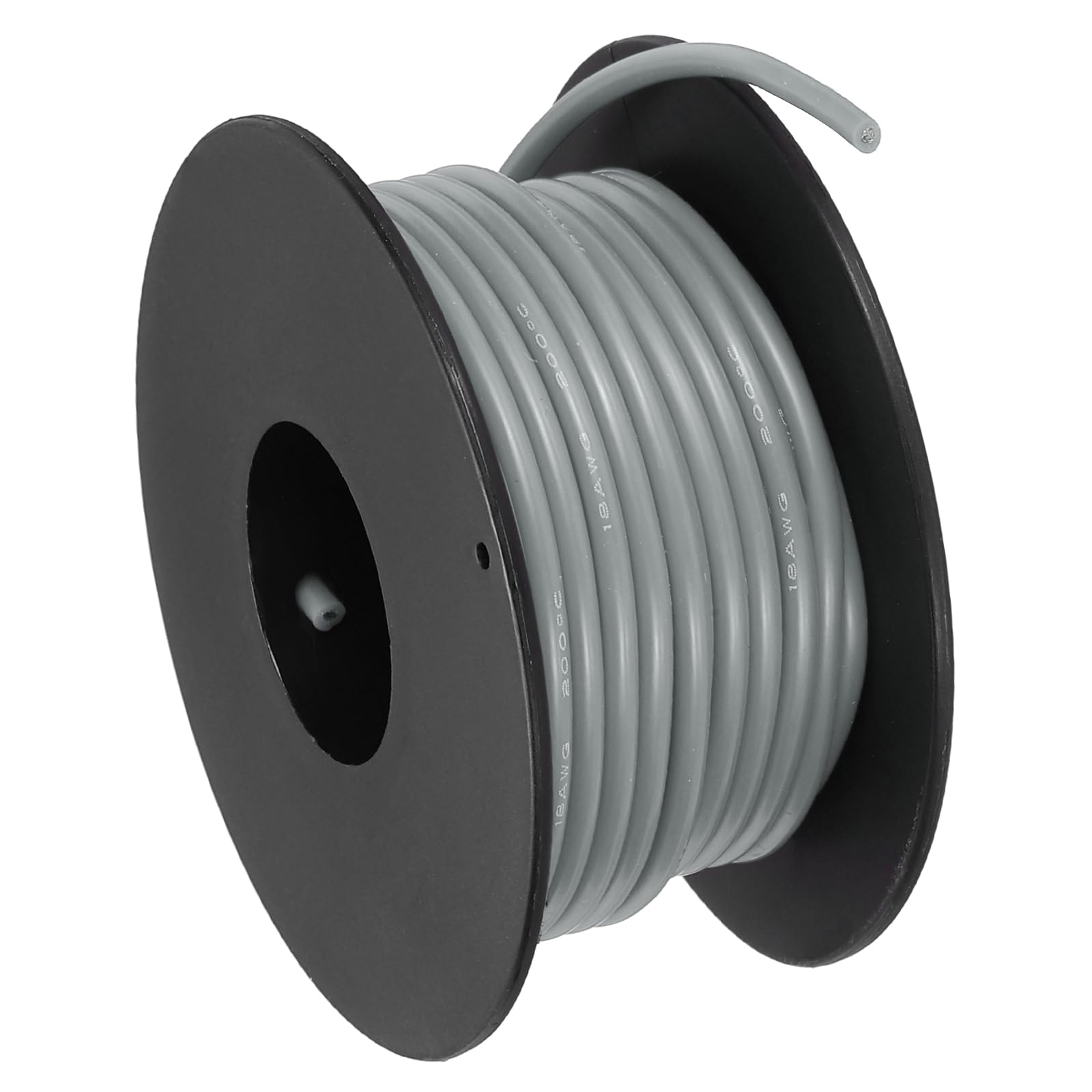 sourcing map 18 AWG Flexible Silicone Wire 9m/30ft, 18 Gauge Tinned Copper Electrical Stranded Wire 200 Celsius/392 Fahrenheit High Temperature Hookup Spool for DIY Model Wiring, Grey