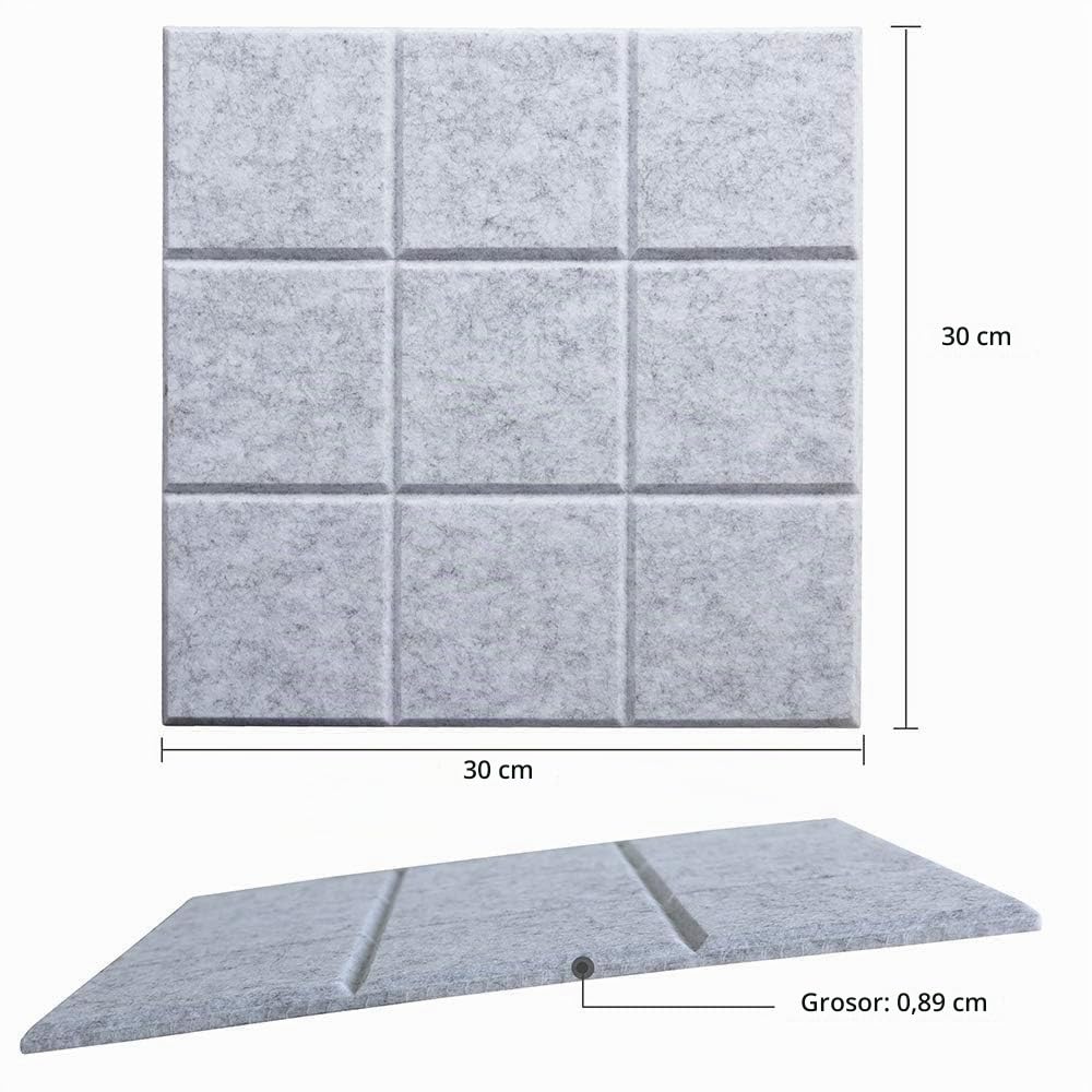 Gran Corcho Pared Autoadhesivo 30x30 cm - 6 Piezas Tablero de Corcho Fieltro para Oficina Casa - Tablón de Anuncios con 30 Chinchetas para Fotos Notas
