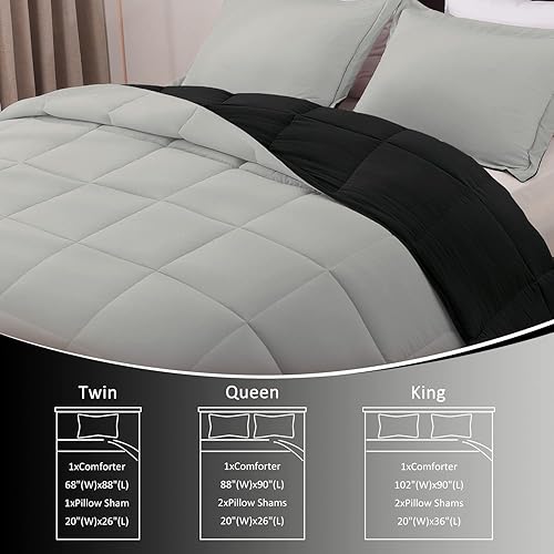 Miniatura 6 de Basic Beyond Juego de edredón individual para niñas y niños - Juego de edredón de cama individual esponjoso para todas las estaciones - Juego de