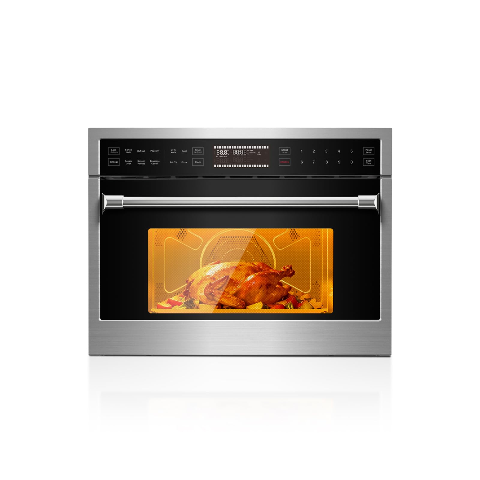 AAOBOSI 24 inch built-in microwave convection oven air fryer combo in stainless steel