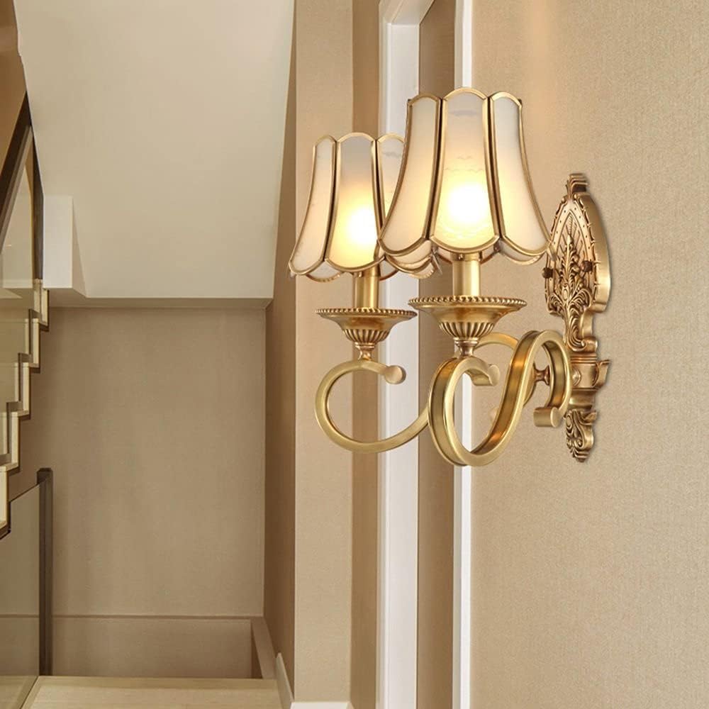 ASerZenith Pendant Lights, Full Copper Wall Lamp Bedside Lamp Antique Bedroom Lamp Living Room Corridor Aisle Wall Lamp,Chandelier Lamps(43 * 38Cm)