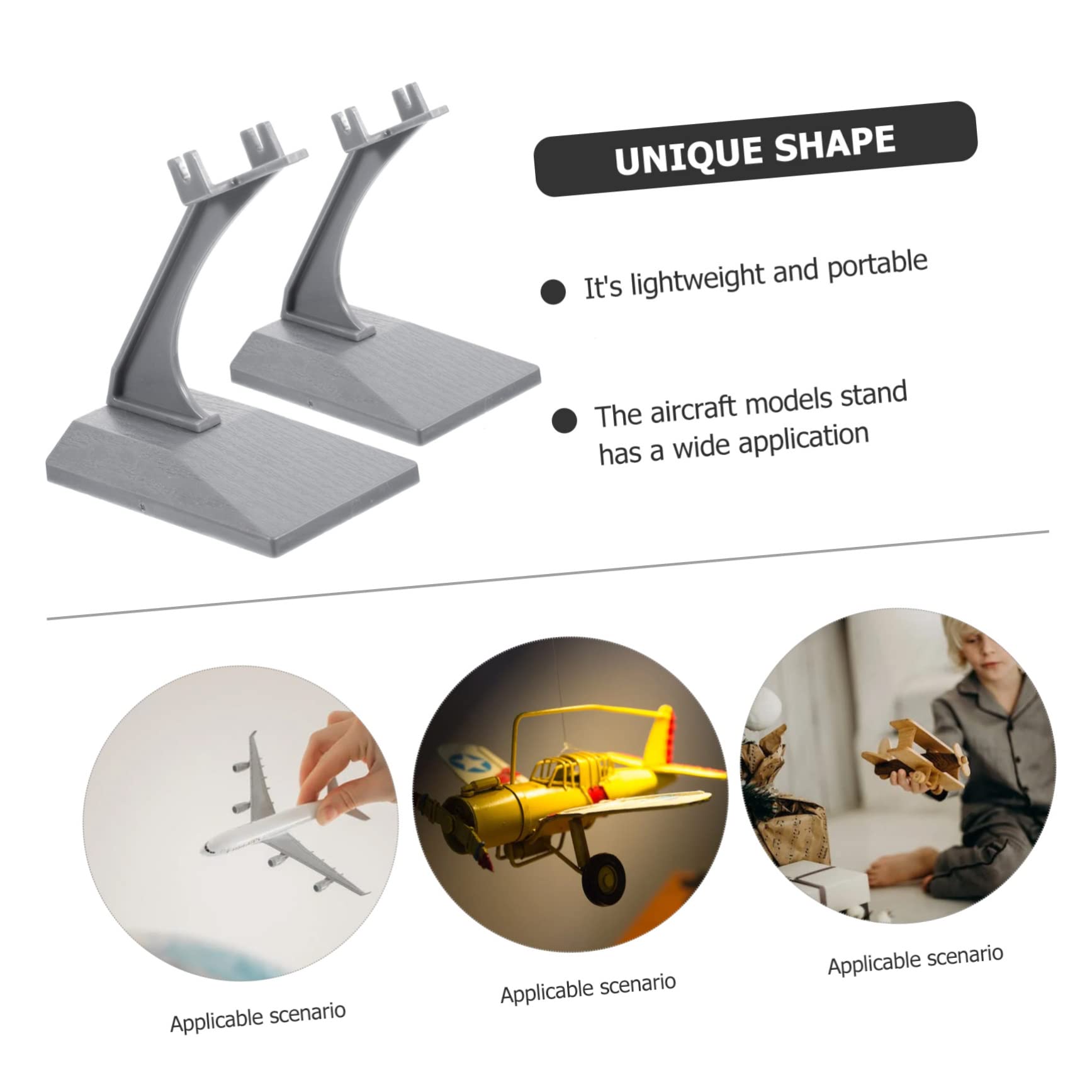 STOBOK 2 Supporti Espositivi Per Modellini Di Aerei - Base Trasparente 9x8x5 Cm - Rack Porta Aerei Giocattolo Per Collezione - 2