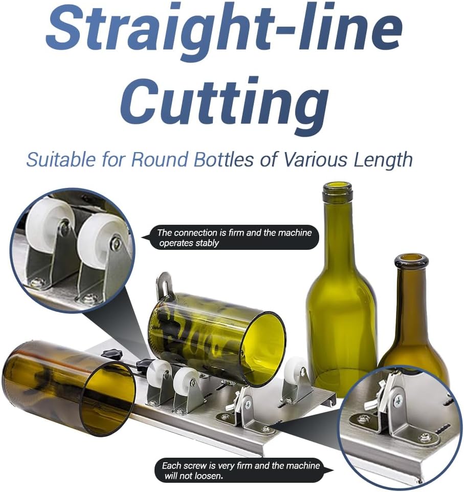 Glass Bottle Cutter, Premium Glass Cutter for Bottles & Glass Cutting Oil Bundle, Round Glass Bottle DIY Machine for Cutting Wine, Beer, Liquor, Whiskey, Alcohol, Champagne