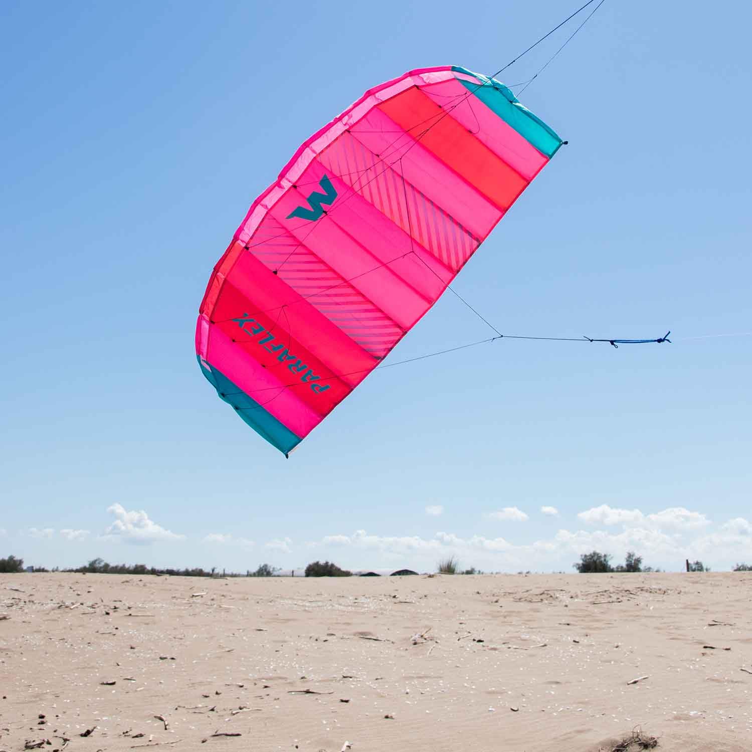 Wolkenstürmer Paraflex Basic 1.7 Aquilone pilotabile, poliestere Ripstop 70D, rosa, 170 cm, da 14 anni, 2 righe 45 kg