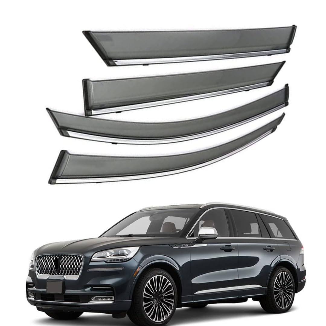 FENGJP Car Window Wind Deflectors for Lincoln Aviator U611 2020+, Window Wind Deflector Visor Rain Smoke Guards Automotive Accessories