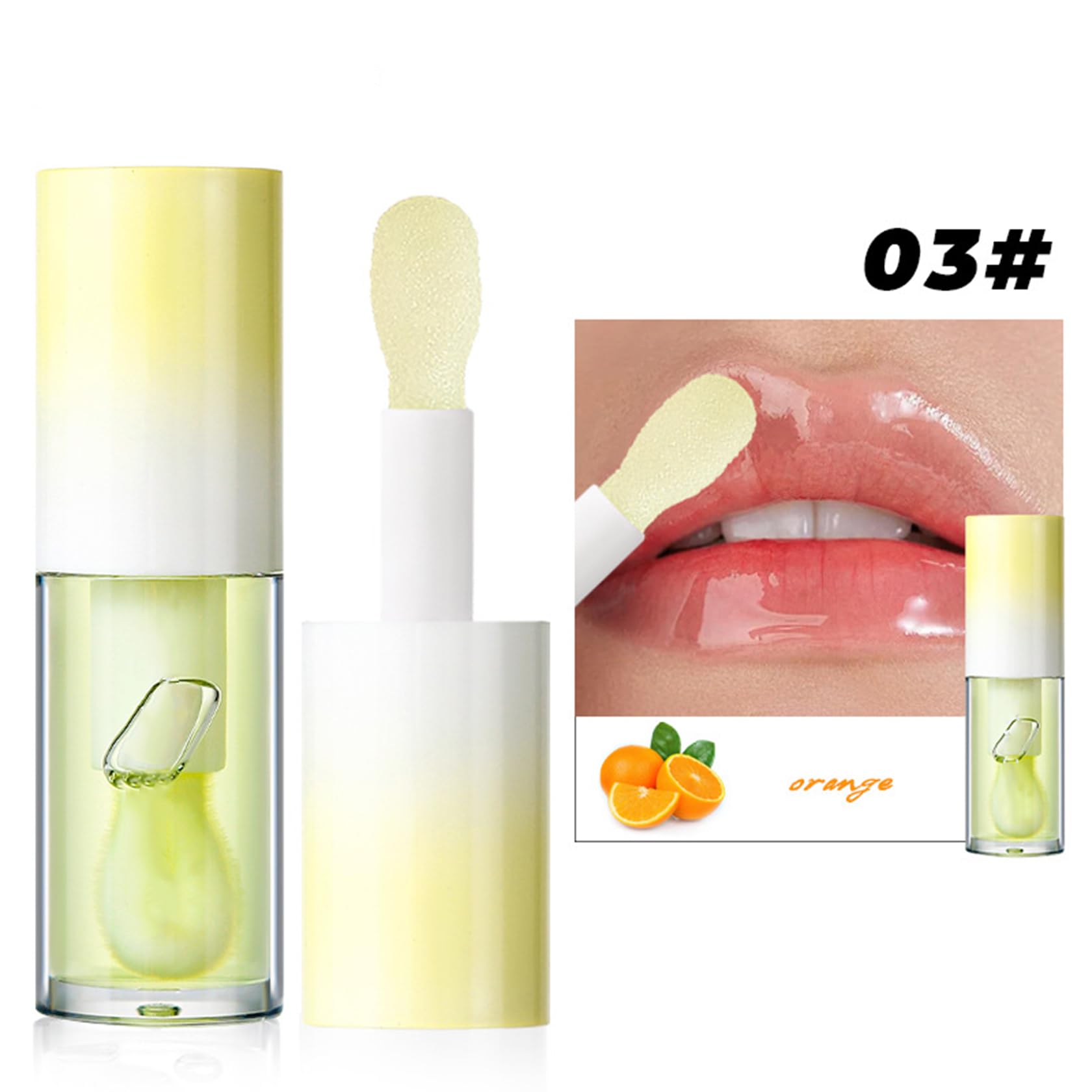 Clear Orange Lip Oil with Natural Shine Finish - Image 2