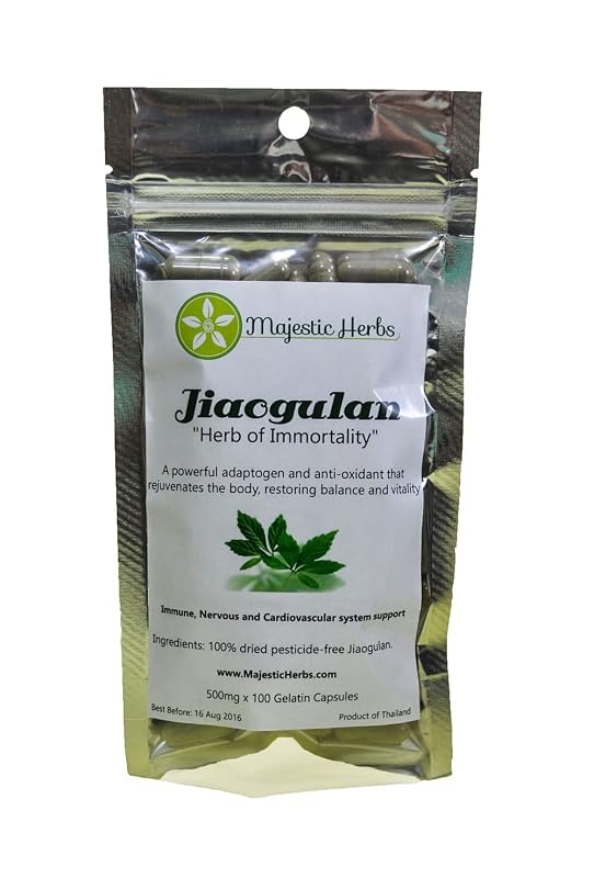 Majestic Herbs Suplemento Fitoterápico de Jiaogulan (Gynostemma pentaphyllum), 500 mg, 100 cápsulas