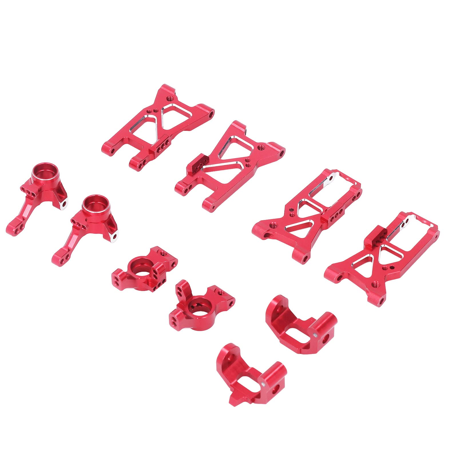 Kit de actualización de coche RC, Kit de piezas de mejora de aleación de aluminio portátil para coche RC 4 Tec C8 1/10, coche deportivo plano (Roja)