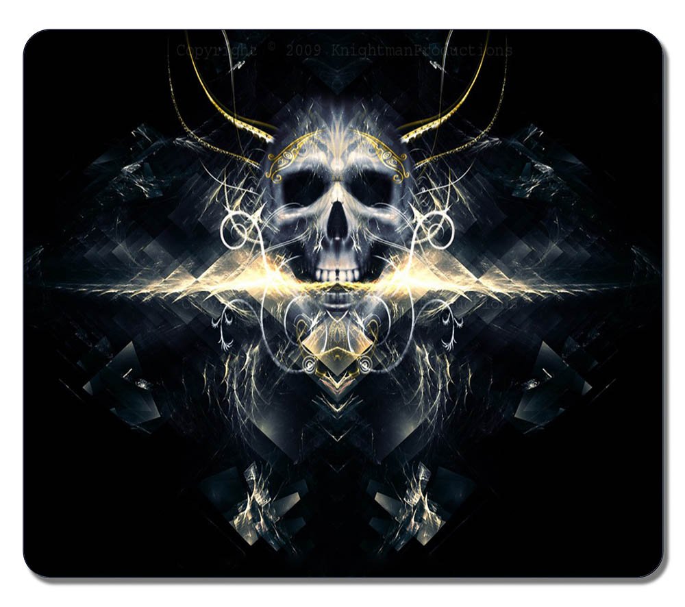 Large Mouse Mat 12 87x11 02x0 15 IN - Gaming Mouse Pad - Personalized Black Skull Natural Eco