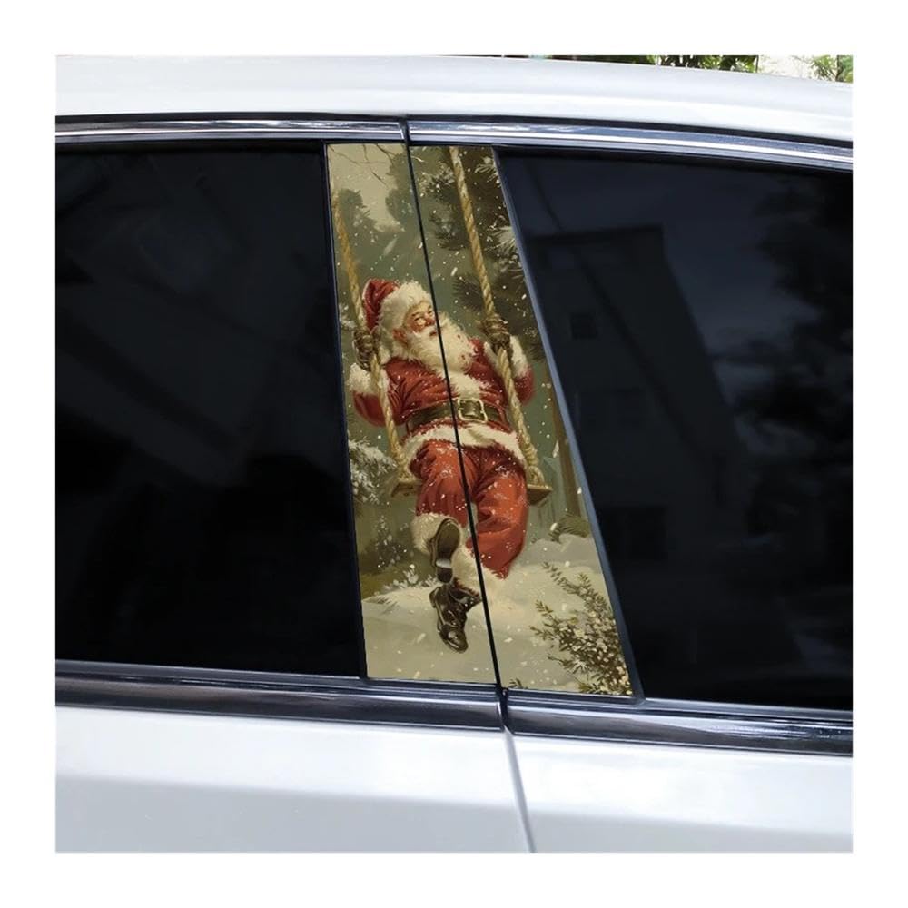 Bertdcx E Car Pillar Stickers Diy Snowman Vinyl Stickers Suitabl For B-Pillar Auto Parts(E)