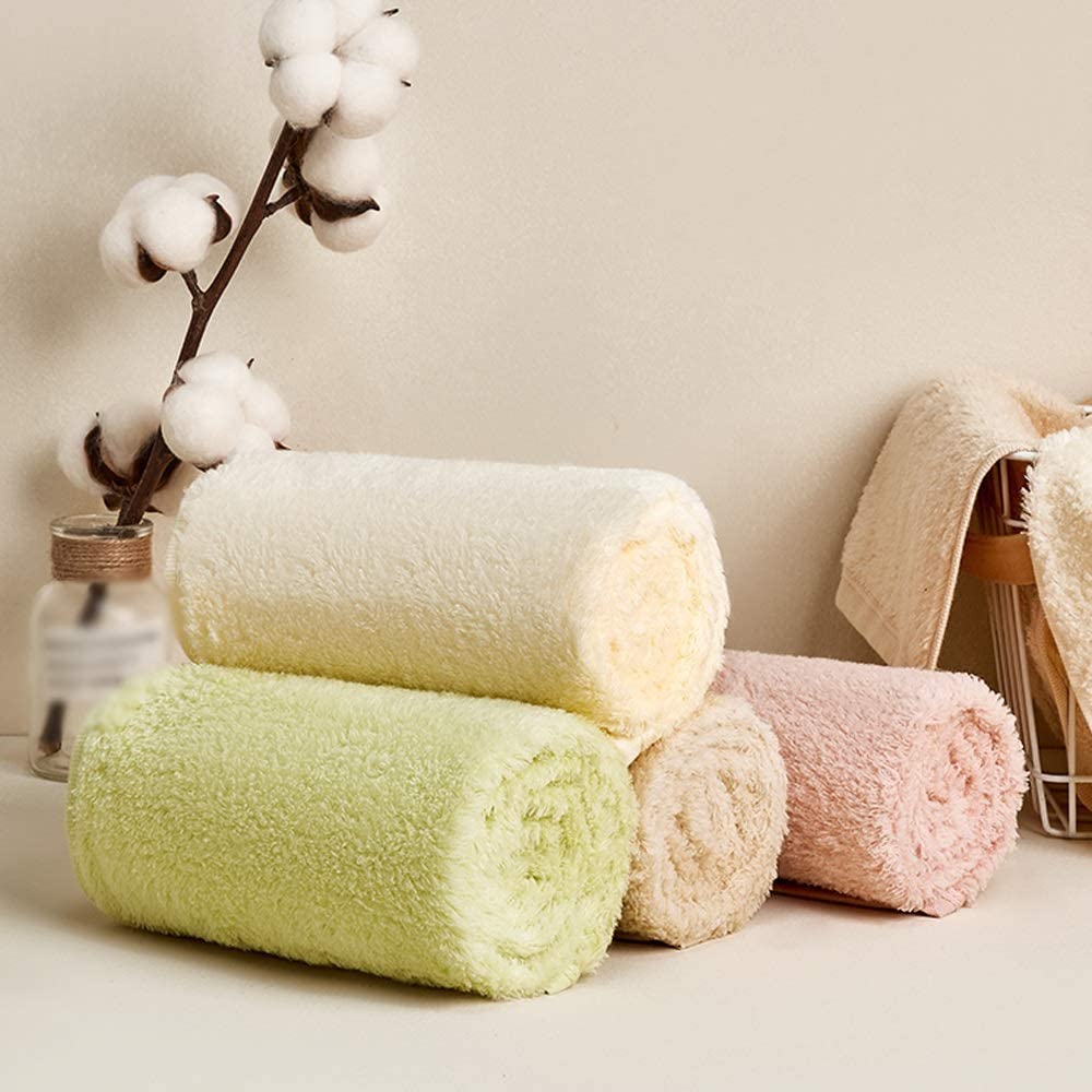 Children's Towel Pure Cotton Face Wash Household Bath Absorbent and Non-linting Cotton Soft and Quick-Drying Face Towel (Color : A) (D)