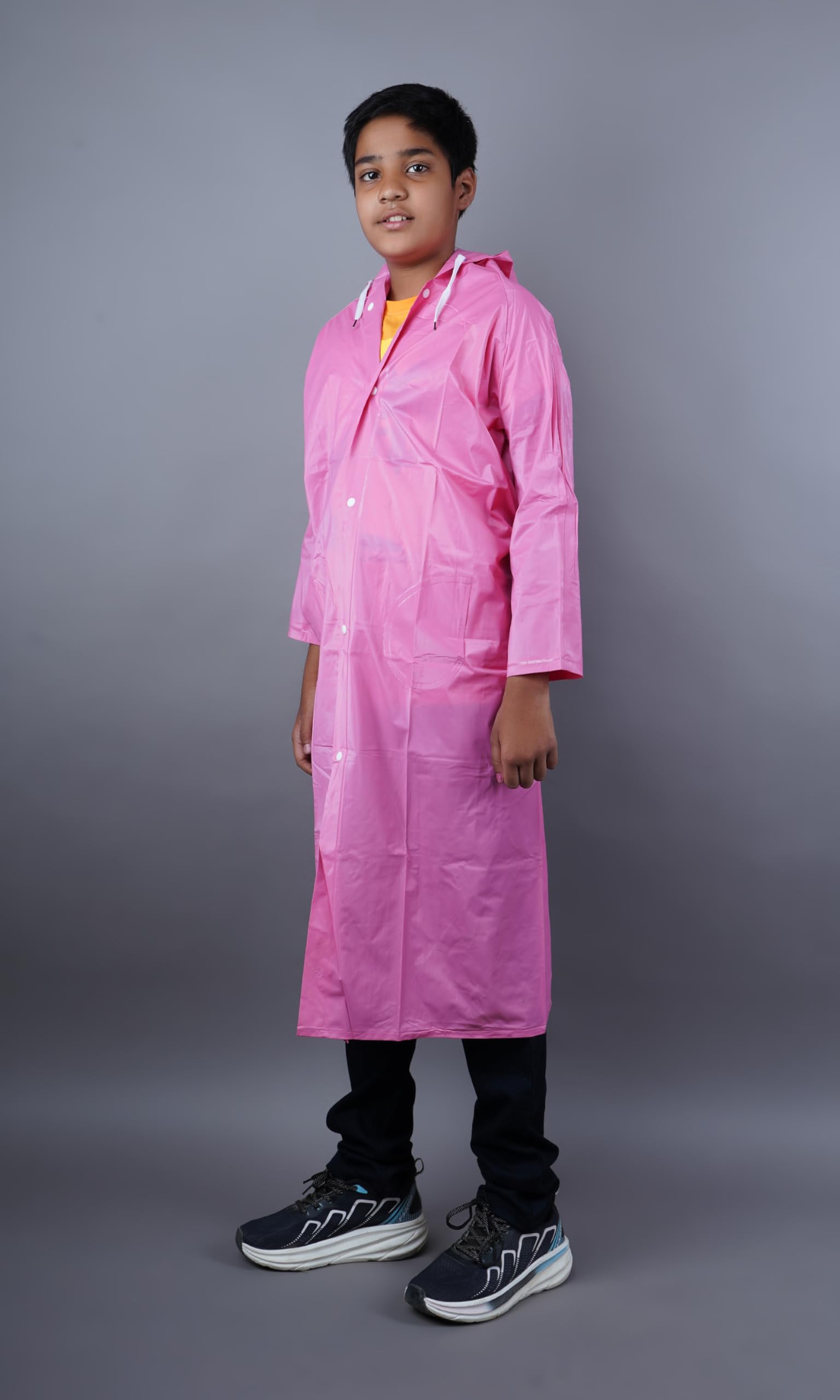 KETKAR Kids PVC Waterproof Long Raincoat School raincoat for kids Pack of 01_Pink,7-8 Years - Image 6 thumbnail