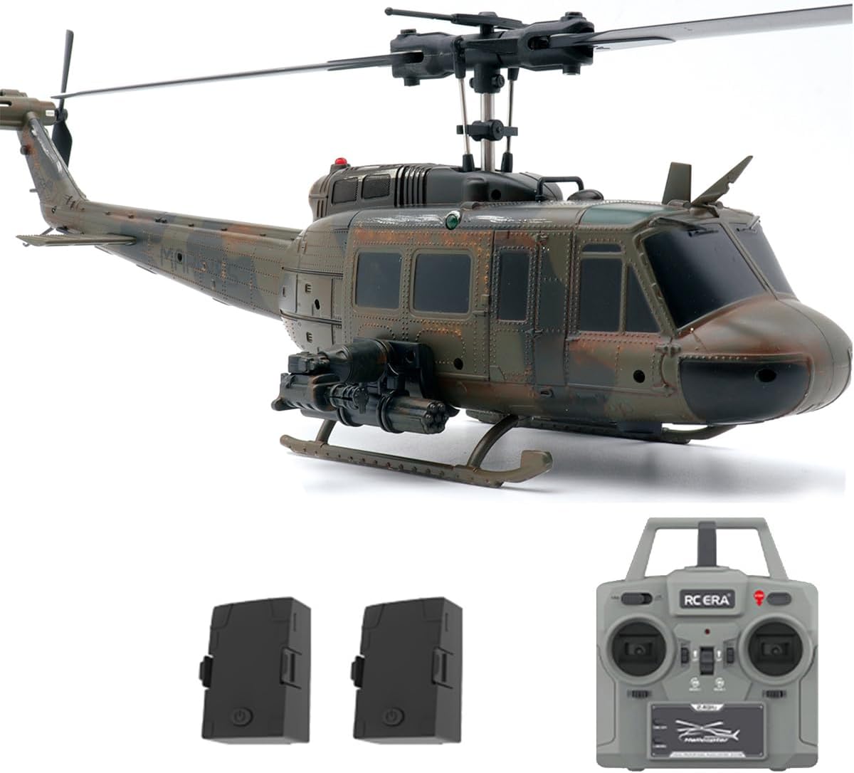RC Helicopter C032 UH-1 Huey No Ailerons 6CH 6-Axis Gyroscope Altitude Hovering Optical Flow Localization One-Key Inverted Flight for Adults Beginners (Green)