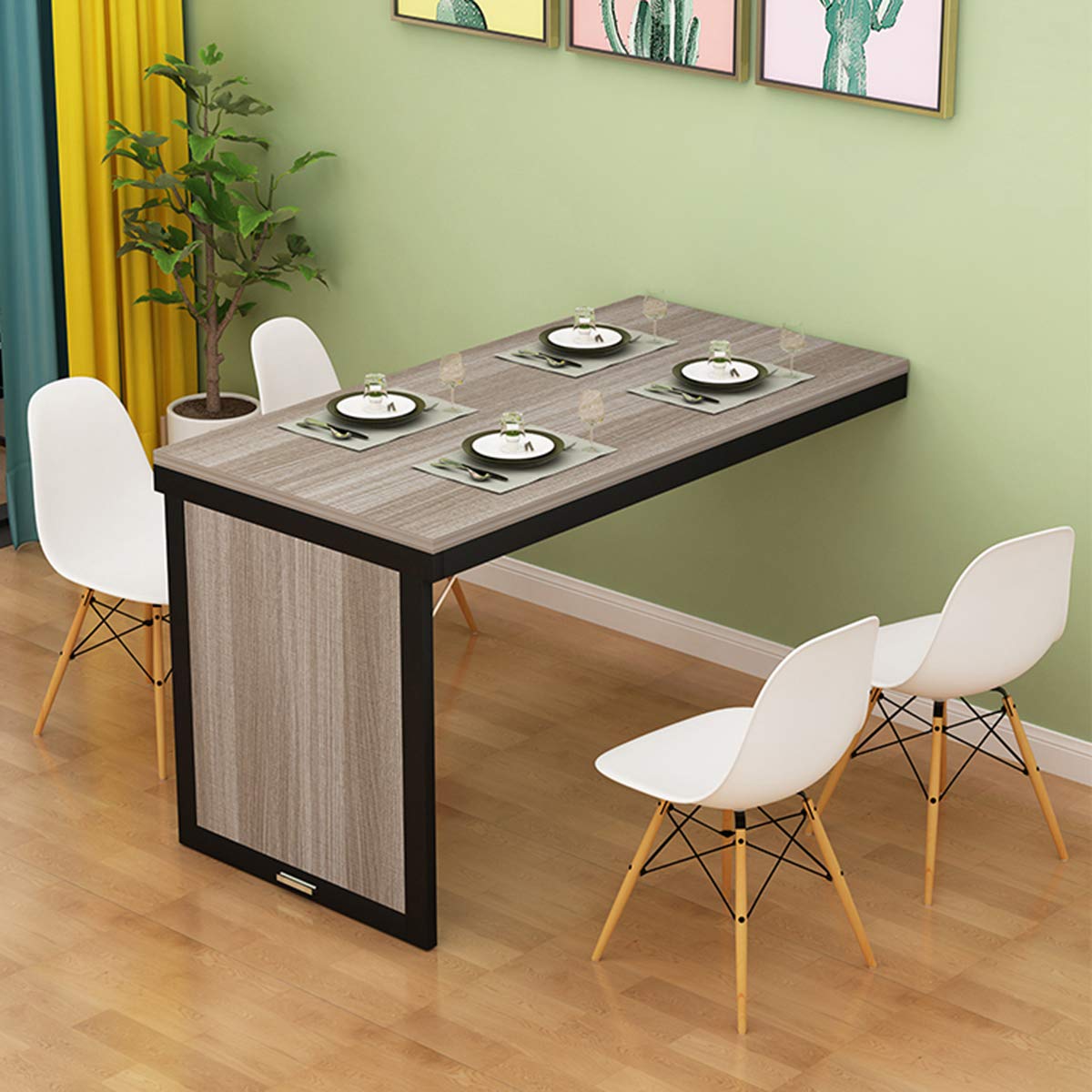 Table de salle a manger murale rabattable pour dejeuner en cuisine et studio urbain