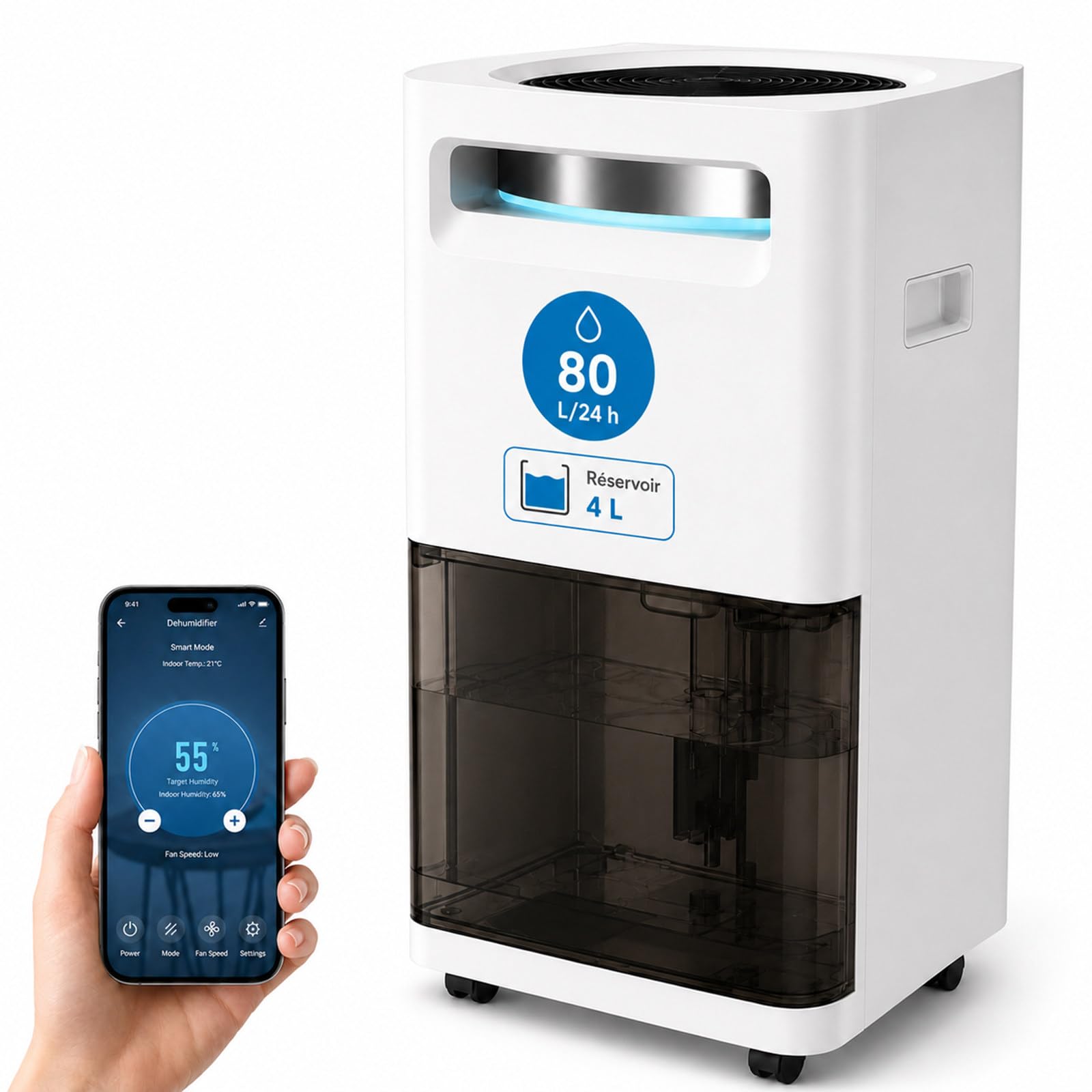 MASTLOUFUL 80L/Day Dehumidifier for Laundry Drying with Continuous Drain
