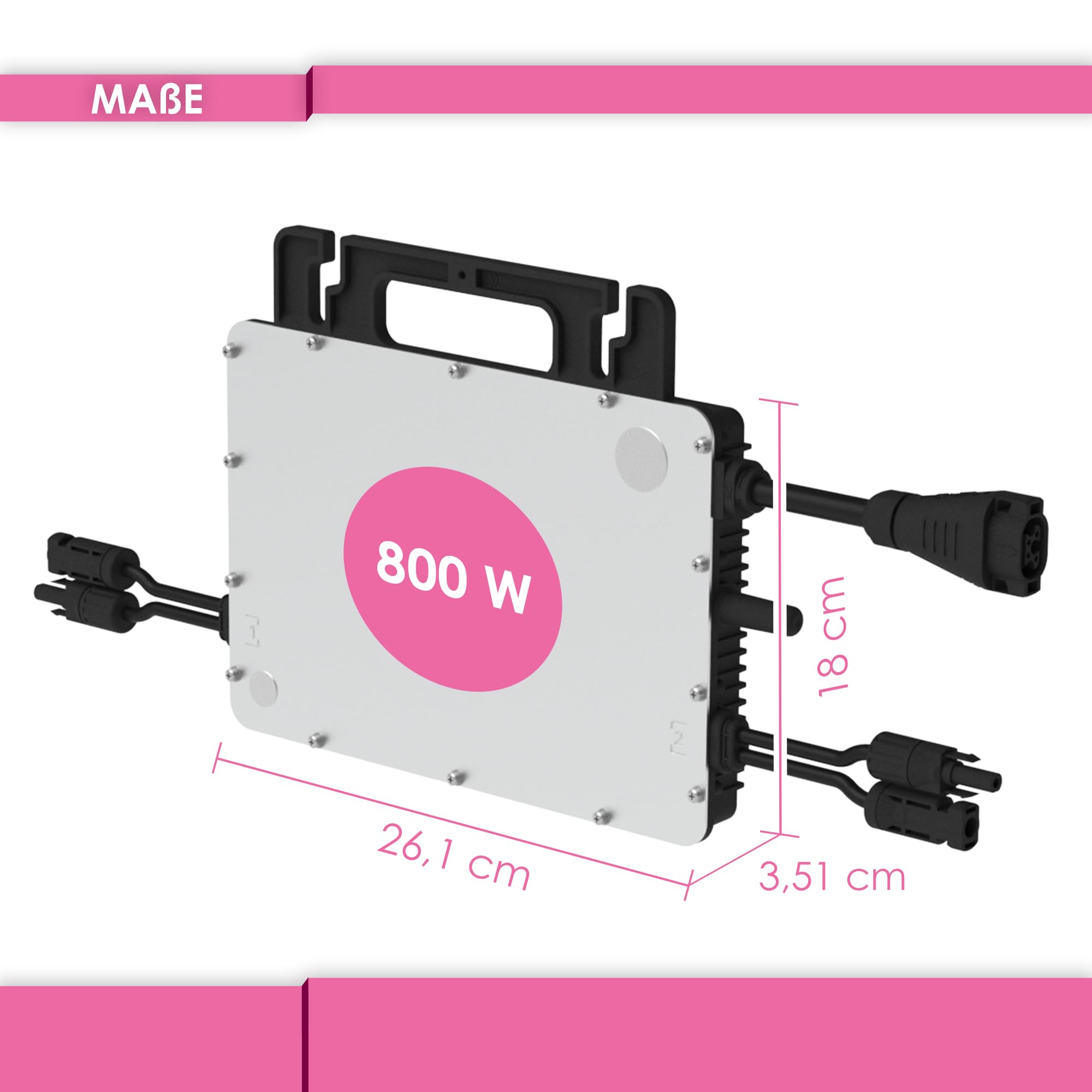 Hoymiles HMS-800W-2T mikrofalownik ze zintegrowanym WiFi DTU | w zestawie złącze HMS Field | do 2 modułów PV | 800 W | zgodny z VDE | do elektrowni balkonowych