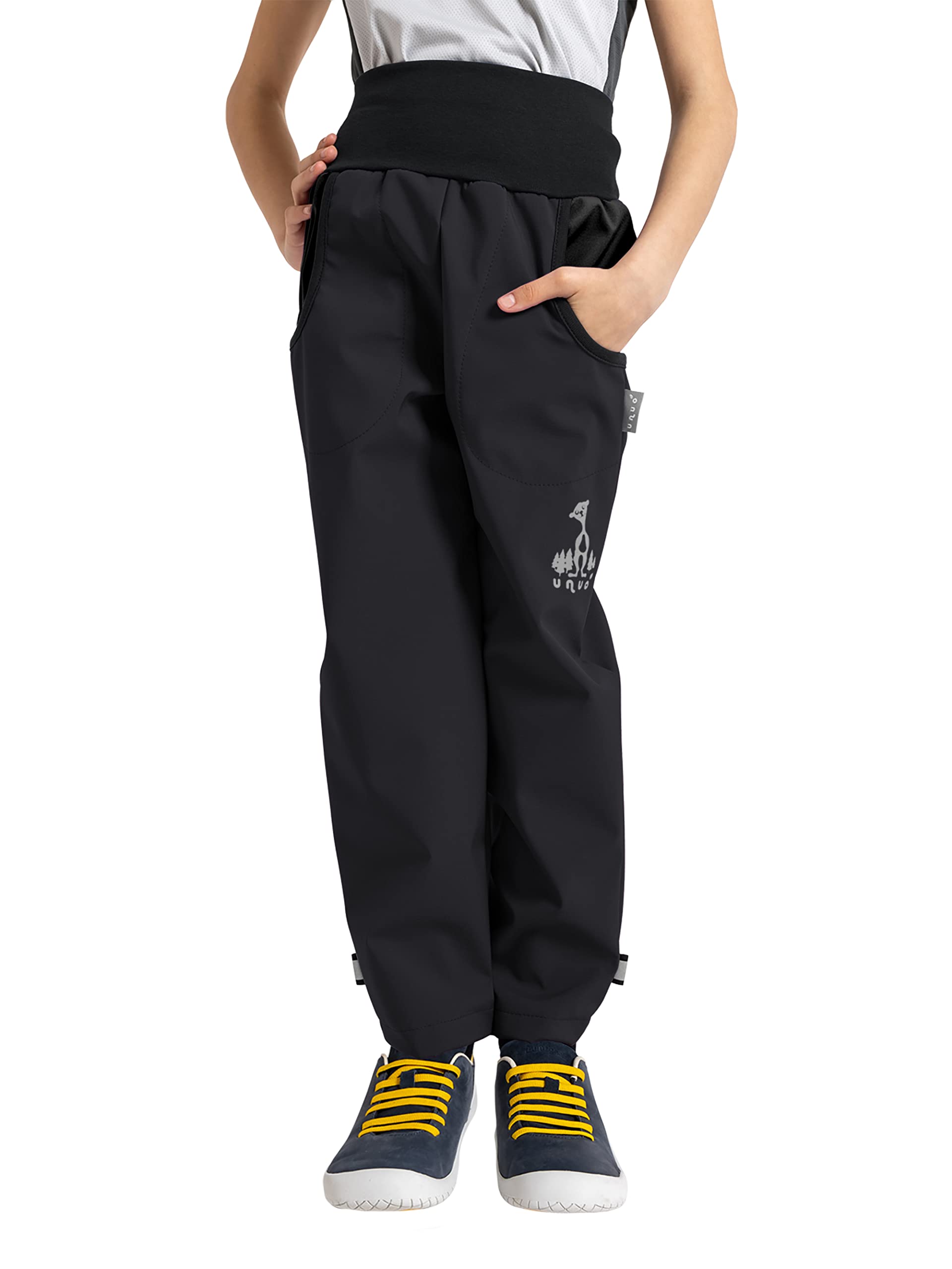 Kinder Unisex Softshell Hose mit Fleece Wasserabweisend und Winddichte Atmungsaktive Outdoorhose Funktionshose Basic