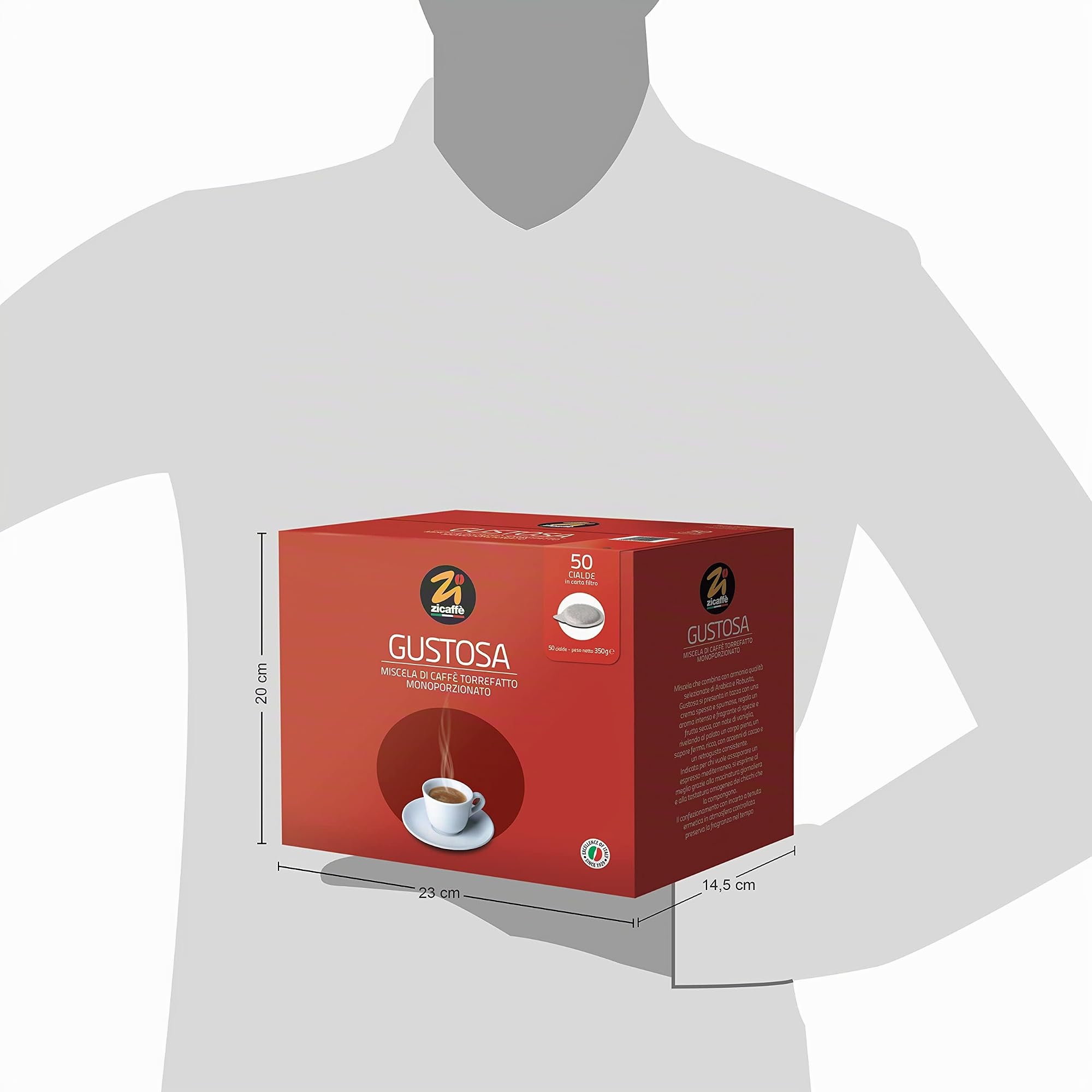 Zicaffè - Cialde Ese Da 44mm Gustosa - 200pz | Caffe Cialde Ese 44 | Cialde Caffe Caffè Cremoso e Dal Gusto Intenso Come Quello Del Bar | Made In Italy