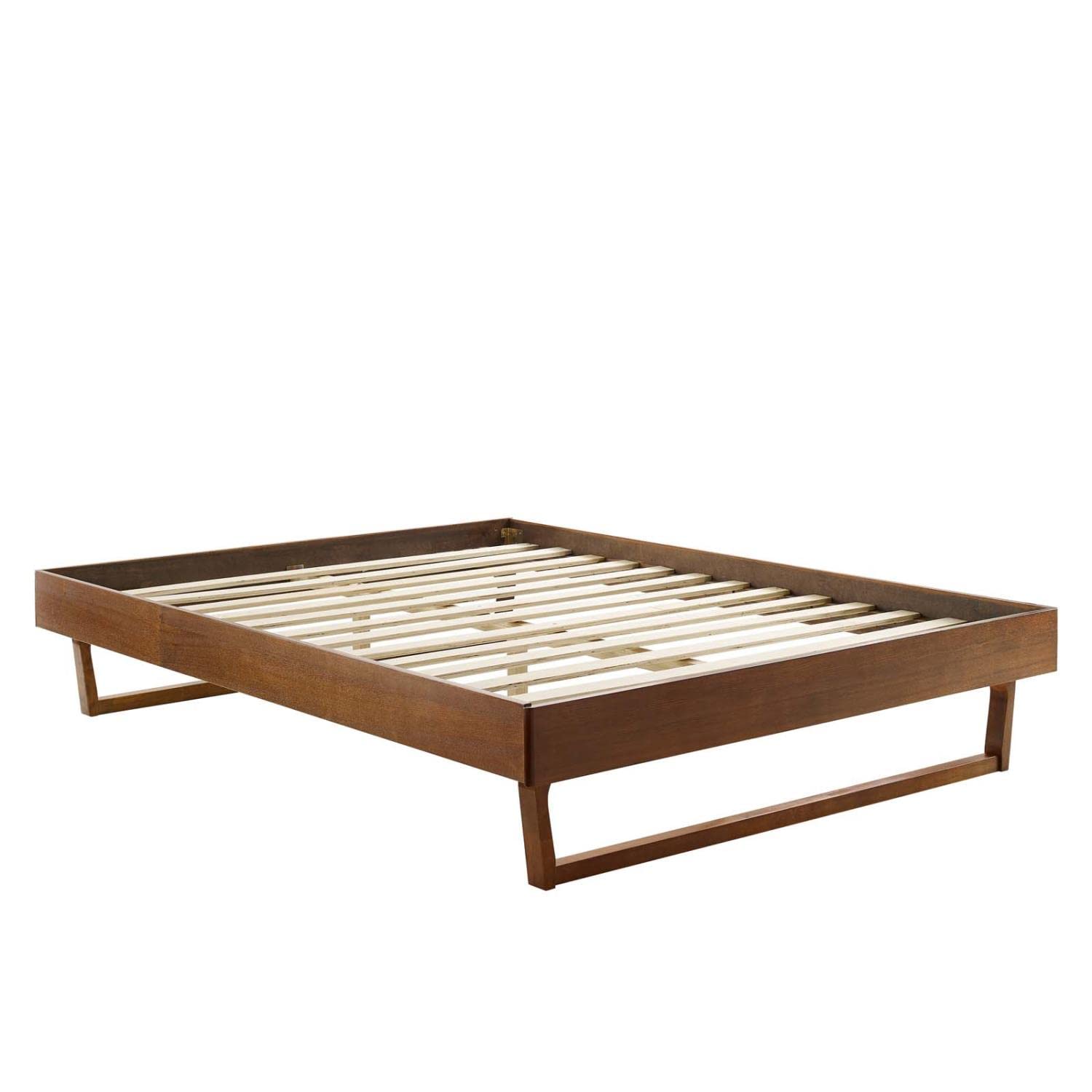 Modway Billie Wood Platform Bed Frame, King, Walnut