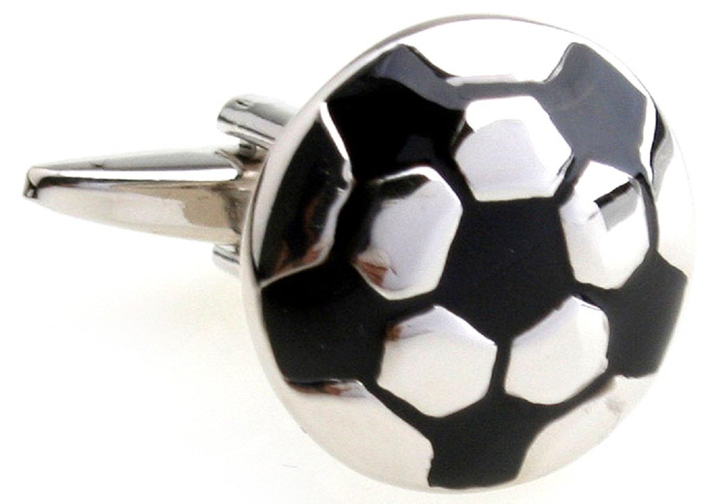 Soccer Ball Pair Cufflinks in a Presentation Gift Box & Polishing Cloth