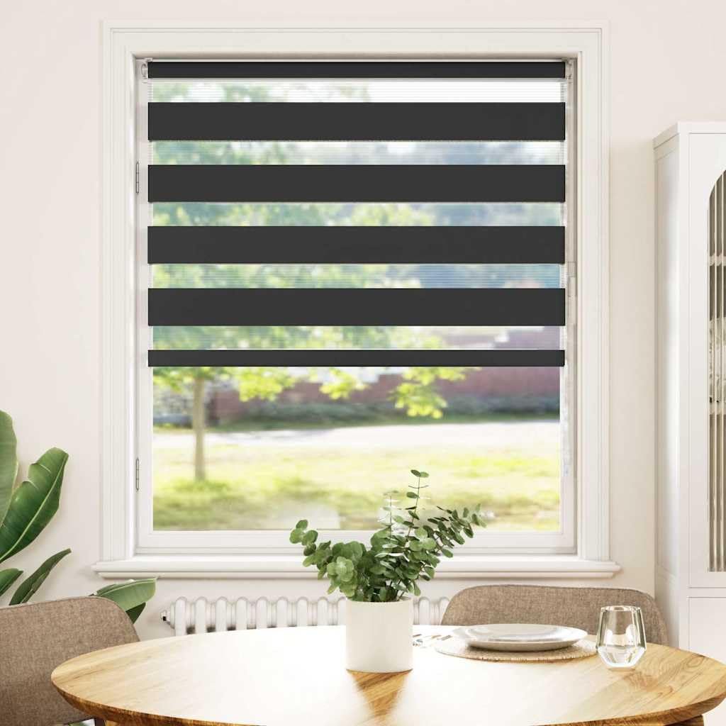 Tenda a rullo zebrata, 105 x 150 cm, in poliestere | Doppio strato traslucido, opaco, montaggio senza foratura, catena regolabile, facile da pulire