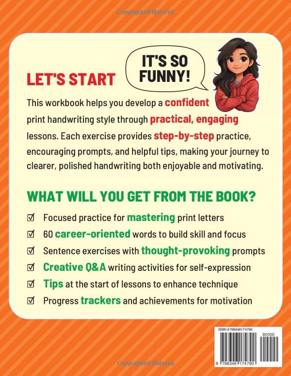 Miniatura 2 de Print Handwriting Workbook for Teens Practical Exercises to Develop a Confident Print Handwriting Style