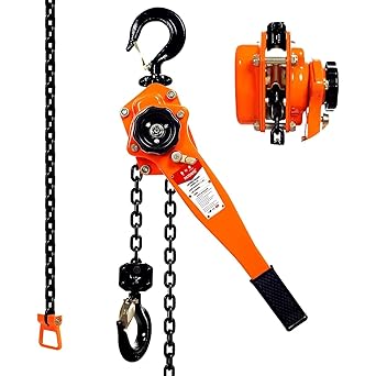 YATOINTO Lever Chain Hoist 3300 lbs 10FT Manual Lever Block Capacity 1-1/2 Ton Lifting 3M Come Along for Warehouse Building and Factories