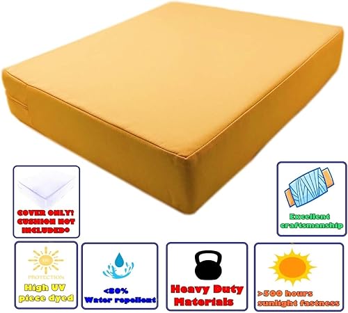 Miniatura 6 de CozyLounge Fundas de cojín para silla de patio con diseño de girasol amarillo repelente al agua (25 x 25 x 5 pulgadas (2 fundas))