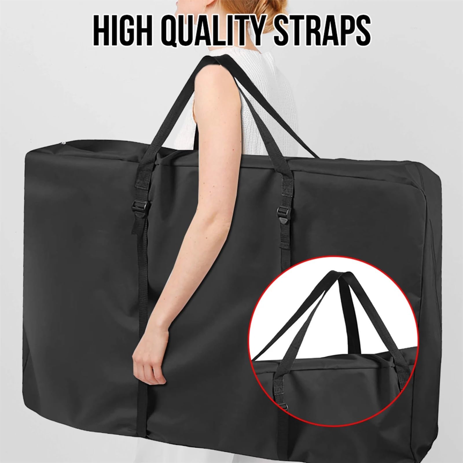 Borsa portaoggetti nera in tessuto Oxford resistente e impermeabile, set di mobili da giardino, coperture, cuscino da esterno, sedia pieghevole, organizer for scooter