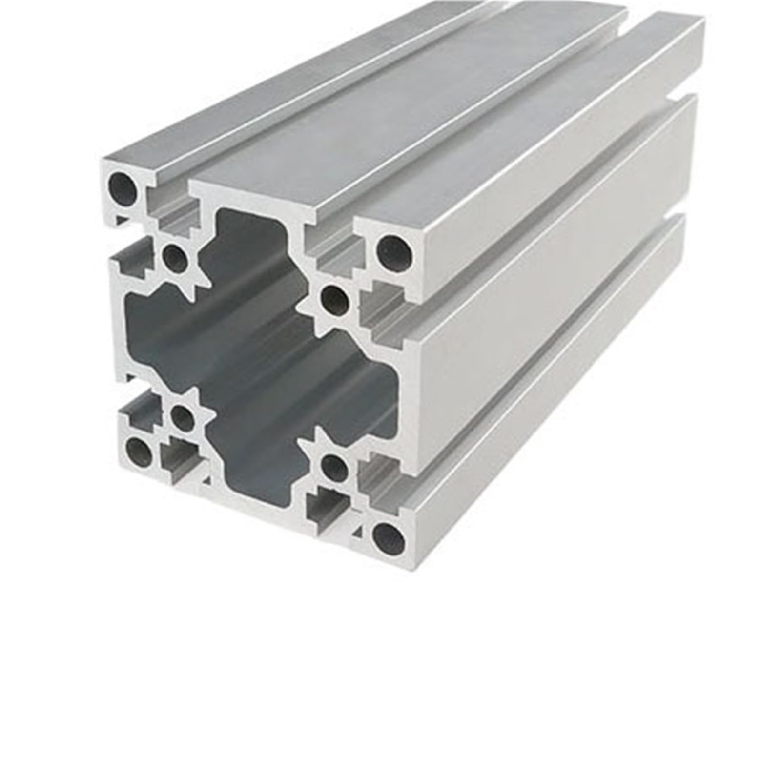 GTPBAO Profili estrusi in alluminio 8080 Profilo anodizzato argento 80x80mm Telaio tubolare quadrato for impieghi gravosi for piattaforma industriale Binario estruso(550mm 21.65" long)