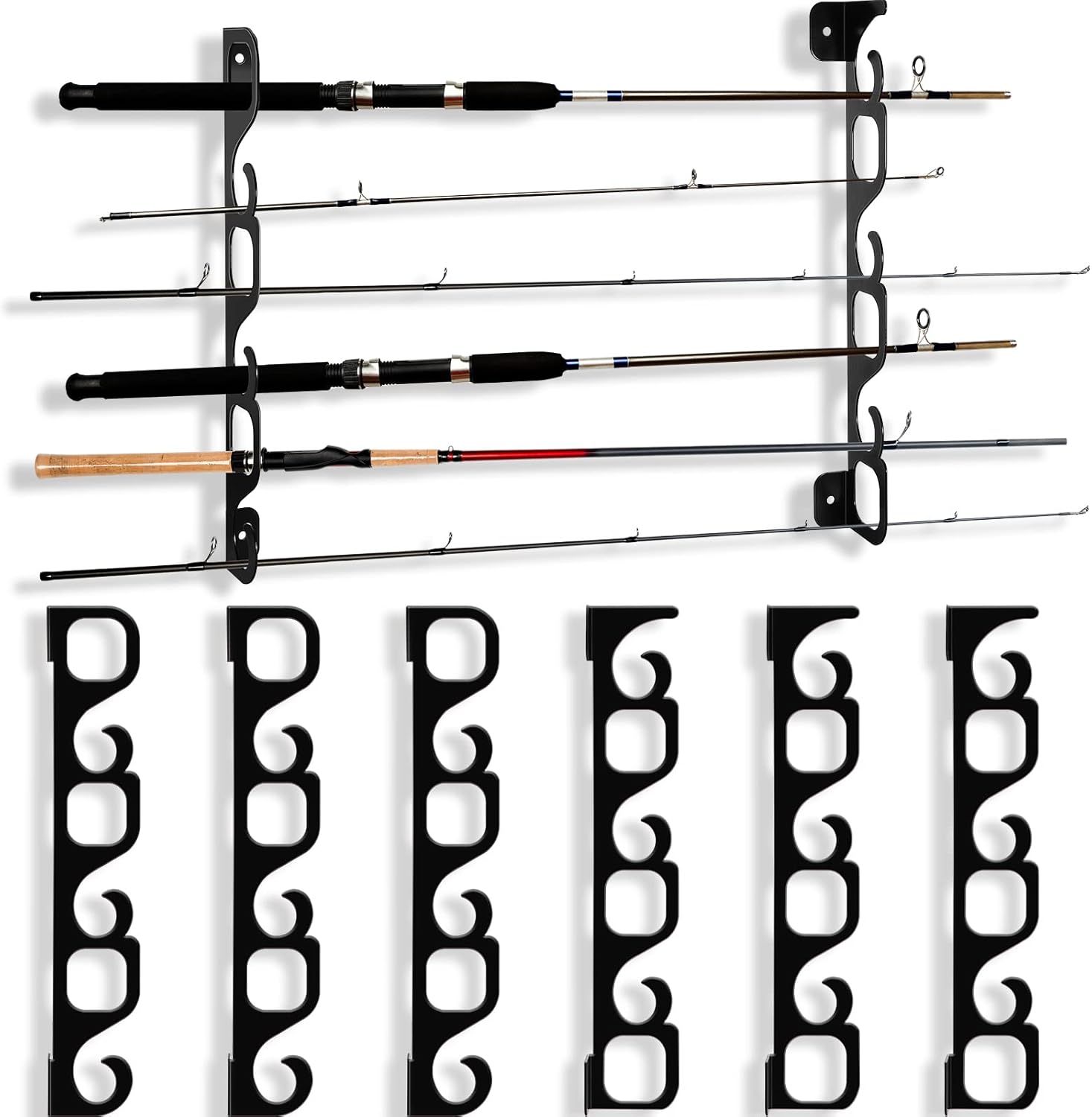 3 Sets Fishing Pole Holders Storage Fishing Rod Rack Wall