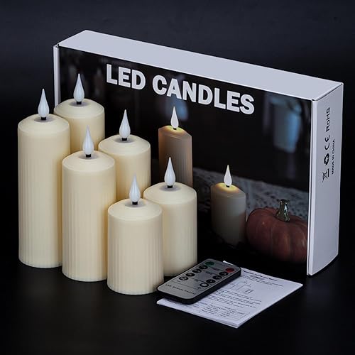 Miniatura 6 de Paquete de 6 velas sin llama que funcionan con pilas con temporizador y control remoto, velas parpadeantes falsas, velas LED eléctricas para