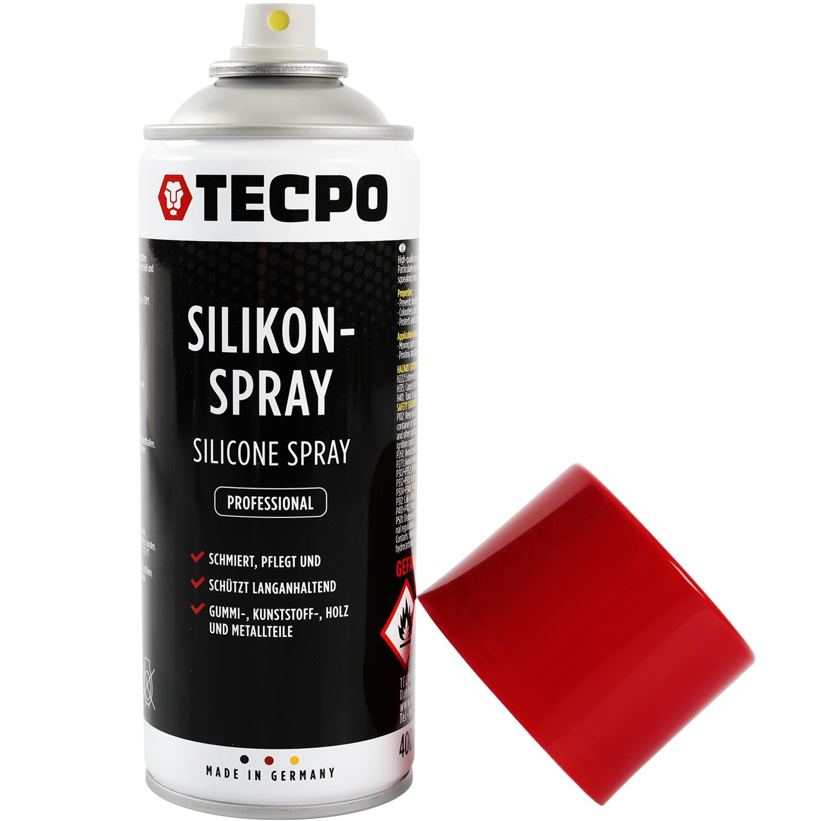 TECPO Spray de silicona lubricante, lubricante, lubricante, espray protector, producto de cuidado (36 x 400 ml)