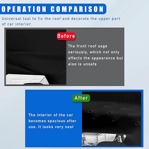 Miniatura 5 de Kit de reparación de techo de techo de automóvil, 60 piezas, retenedor de remaches a presión de techo con herramienta de instalación, forro interior