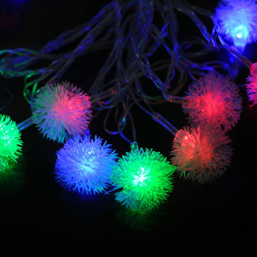 LightsGo USB Powered 20 LED 2M snowball shape Indoor LED Fairy Lights for PC, MAC, Phone charger (Multi-Colour)