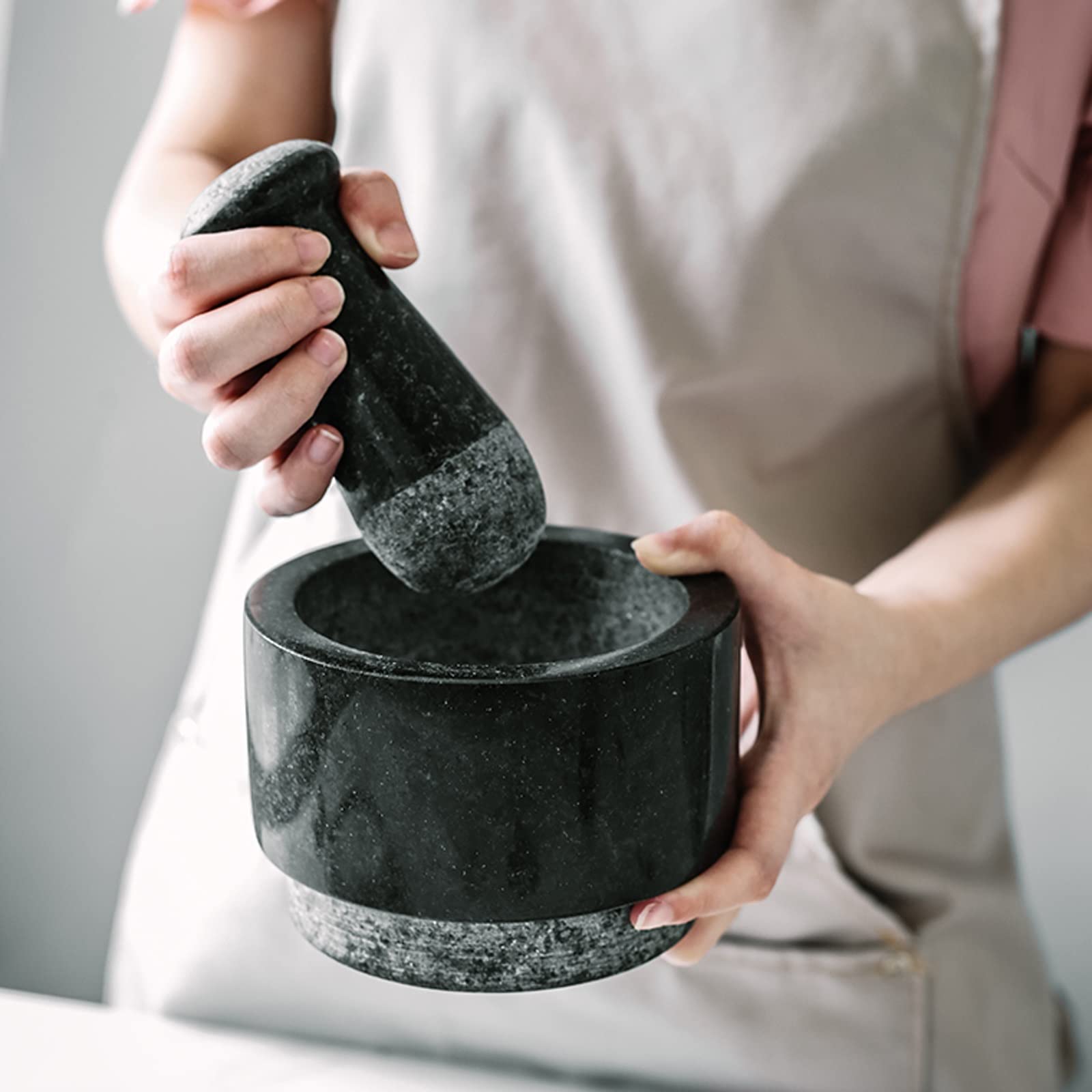 Knoblauchpresse Edelstahl Marmor-Mörser- und Stößel-Set, doppelseitiger Mahl-Design-Gewürzbrecher, Misch-Mahlschüssel, Tablettenbrecher, Pfeffermühlen-Mörser-Stößel, Knoblauchmühlen-Zerkleinerer, DIY-
