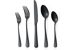 Briout Matte Black Silverware Set - Stainless Steel Luxury Cutlery Set