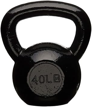 amazon basics Enamel Cast Iron Kettlebell - 18 kg, Black - image, photos