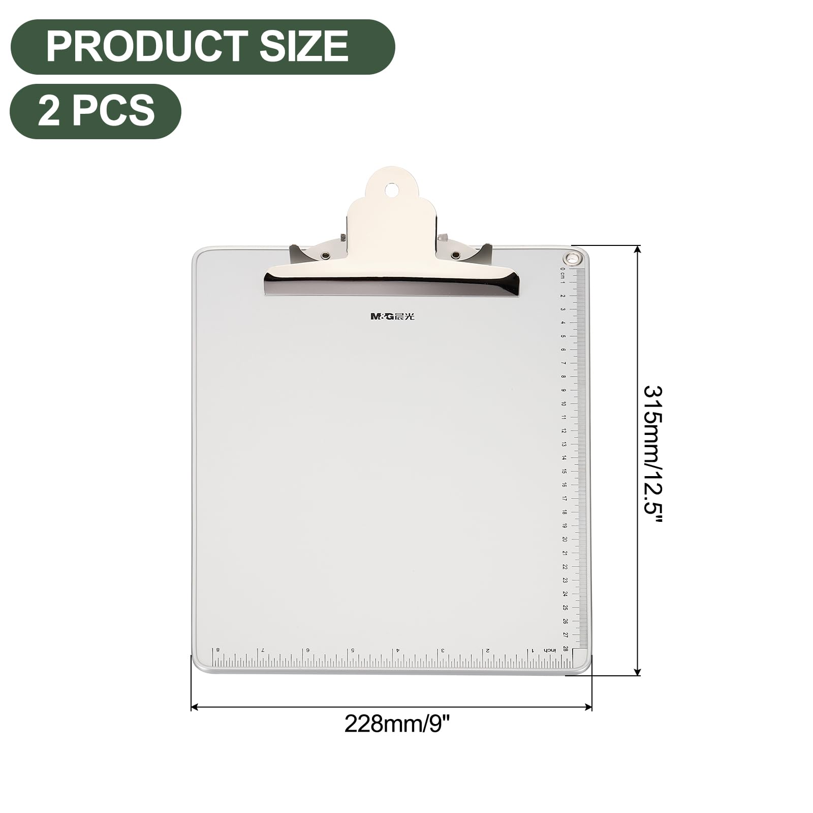 M&G Aluminum Clipboards 12.5 x 9 Inch - Image 2