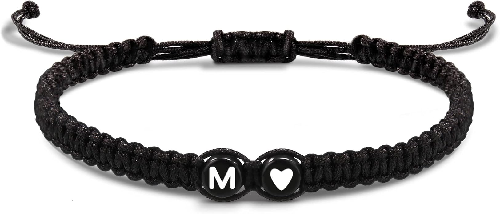 Btysun Initial Bracelets for Women Teen Gifts Trendy Stuff Best Friend Birthday Gifts Graduation Adjustable Letter A-Z Braided Bracelets Heart Link Sister Daughter Mother's Day Mom Female Christmas Jewelry