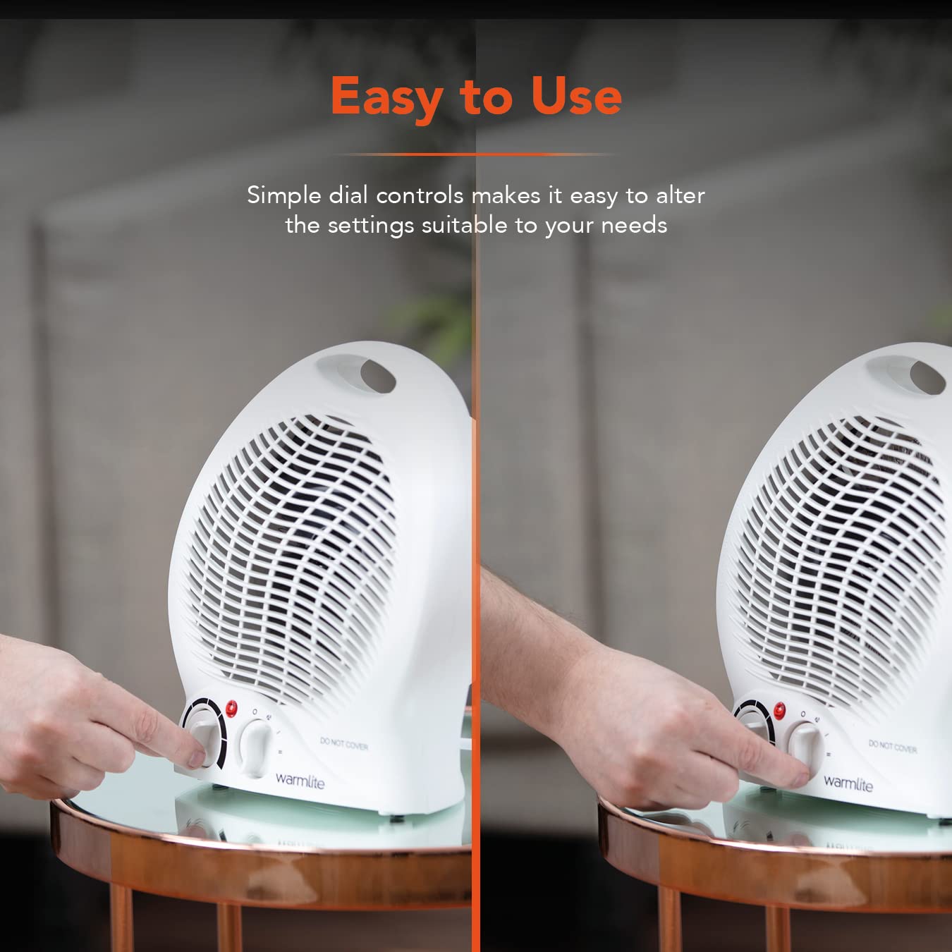 Warmlite WL44002 Thermo Fan Heater with 2 Heat Settings and Overheat