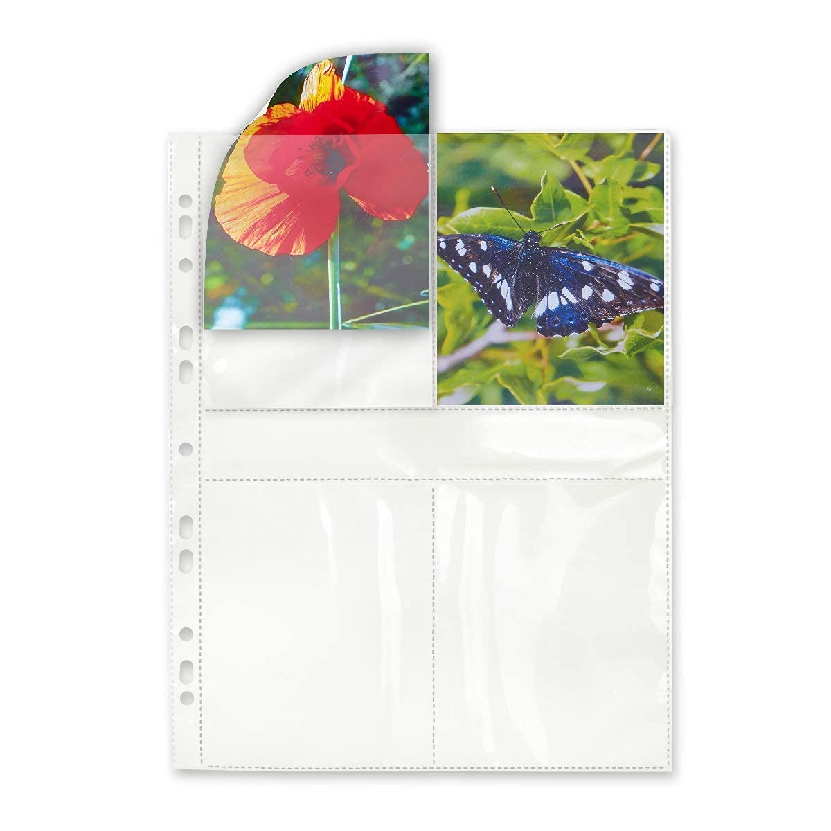 mashpaper Fotohüllen weiß 300 Stück 9x13cm Hochformat für 2x4 Fotos 75604