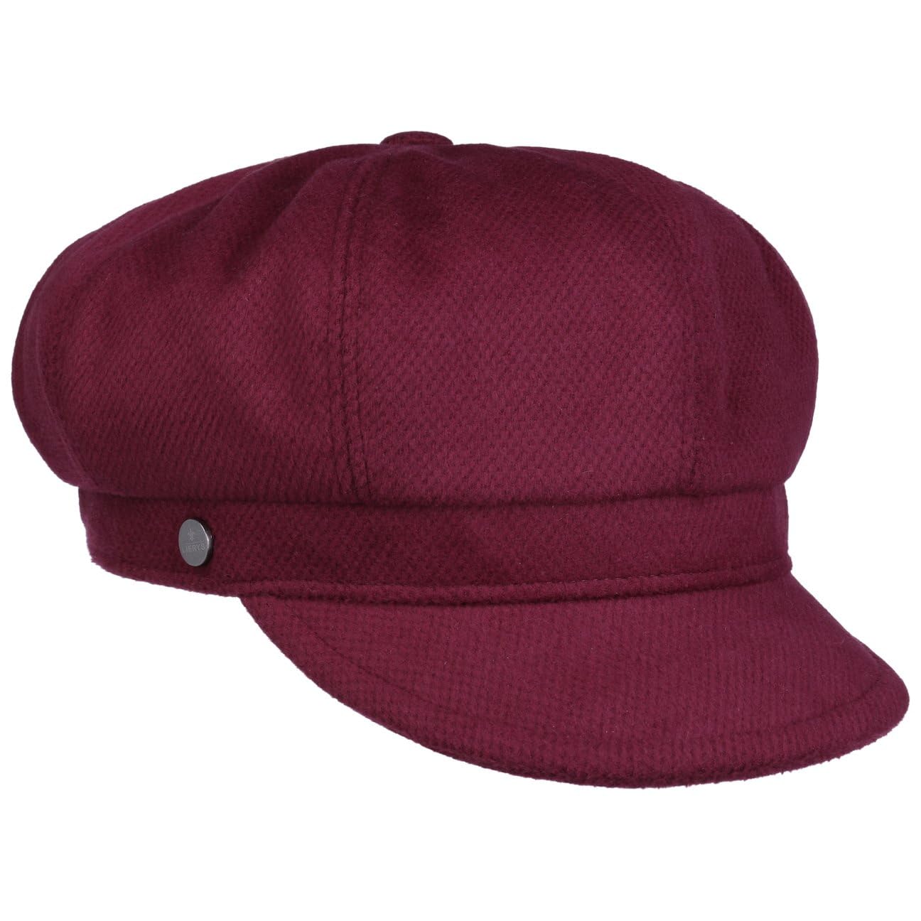 LIERYS Silby czapka balonowa z kaszmirem, czapka z daszkiem, czapka Newsboy Cap damska – Made in Italy, parasol, na jesień, zimę, jesień, zimę, jeden rozmiar, bordowa