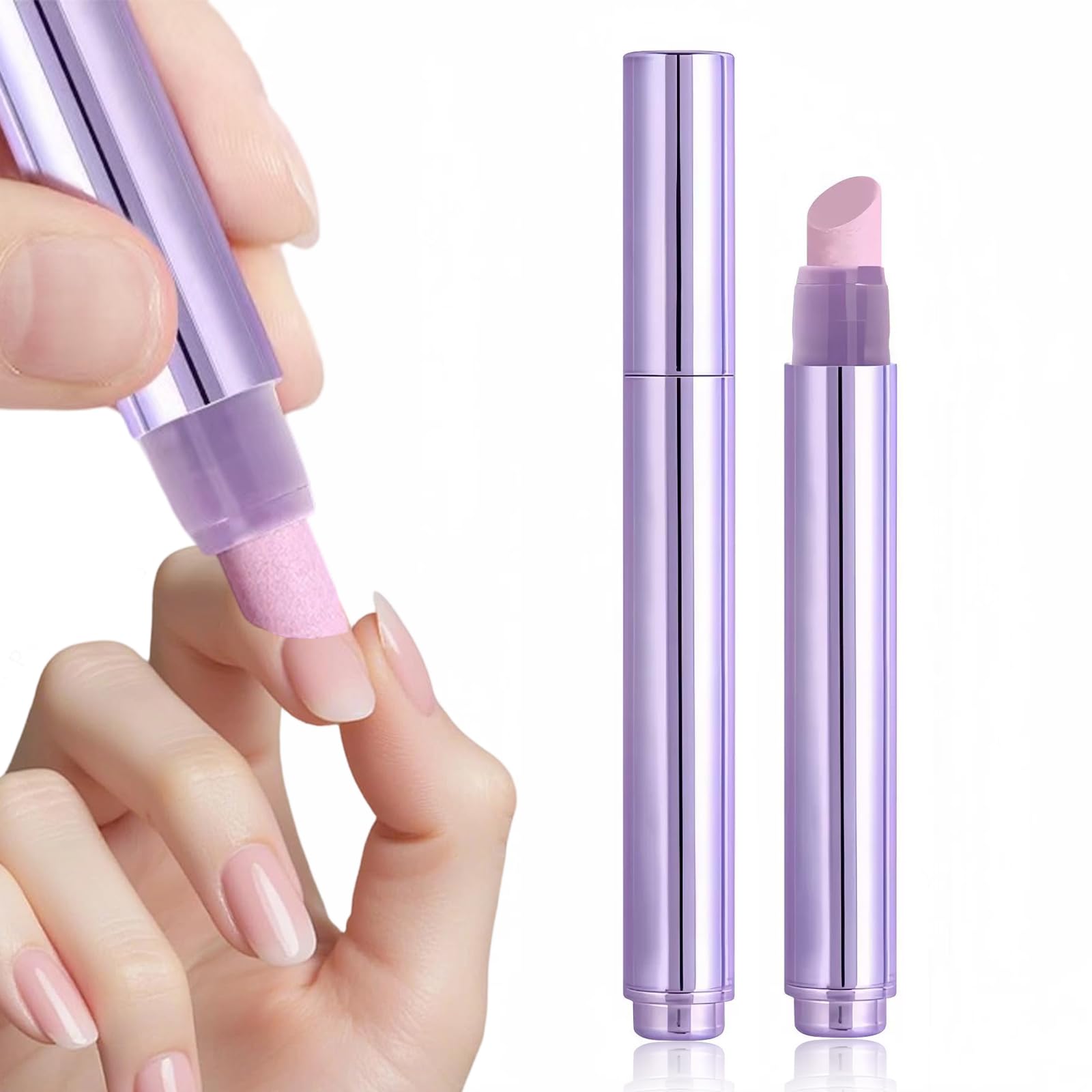 2 Pezzi 3-in-1 Penna per l'olio per cuticole, penna per olio per le cuticole pusher con punta in ceramica, penna per rimuovere cuticole idratante e illuminante, per unghie secche e stressate